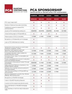 PCA Sponsorship Matrix