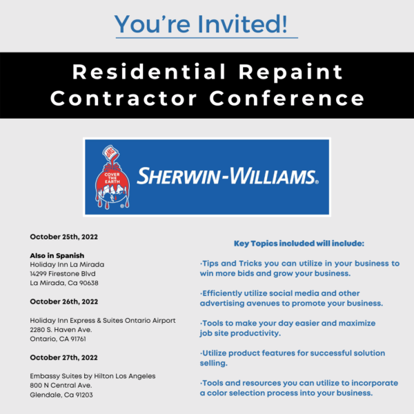 SherwinWilliams Residential Repaint Contractor Conferences PCA